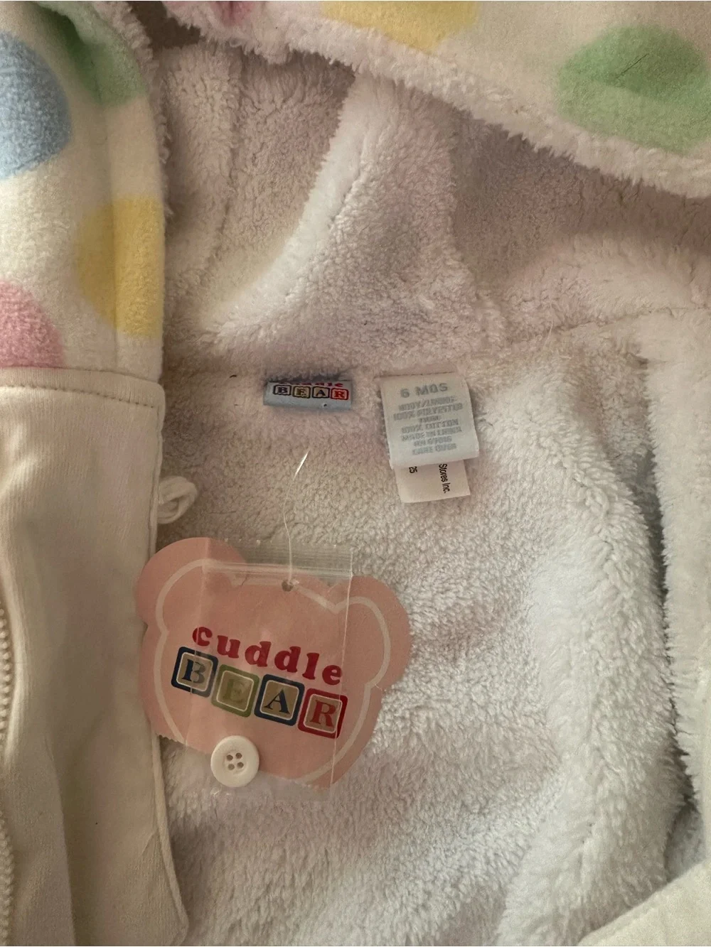 6MO Hooded Fleece Polka Dot One Piece